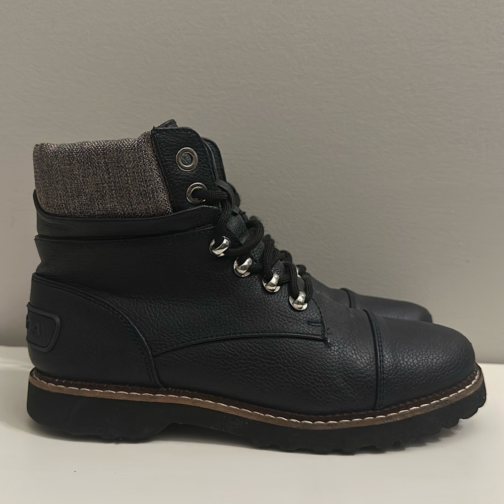 Nautica Faylene Booties Black Foax Leather Women’s Size 6.5